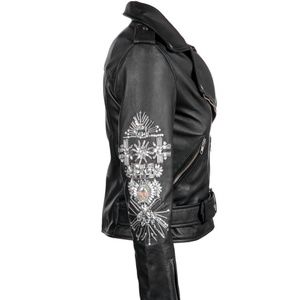 New with Tags Embellished Leather Jacket XS